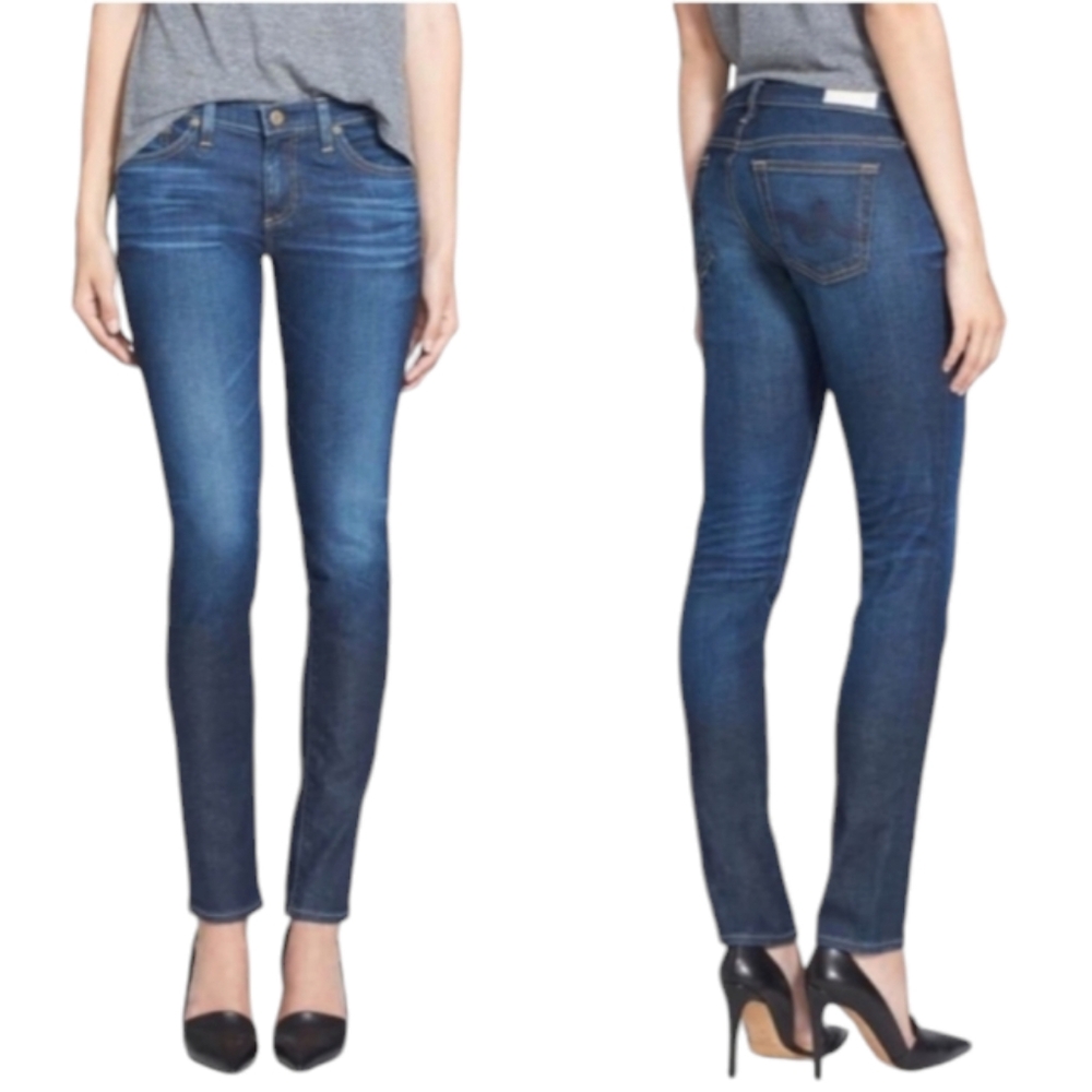 AG Adriano Goldschmied Women's The Stilt Jeans Cigarette Leg Blue Size 26R